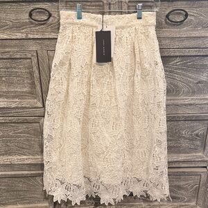 NWT Zara Floral Lace Midi Skirt
